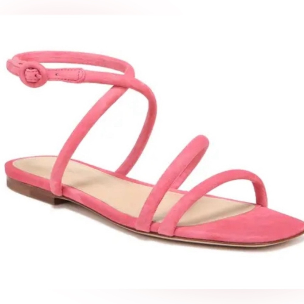 Veronica Beard Pink Suede Strappy Sandal - Picture 2 of 9
